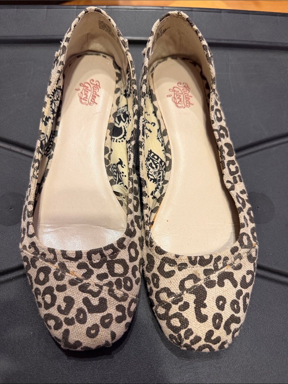 Faded Glory Leopard Print Ballet Flats in Beige and Black